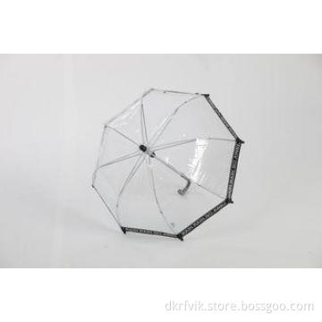 White Clear PVC Umbrella Durable Custom J Shape With Plasti